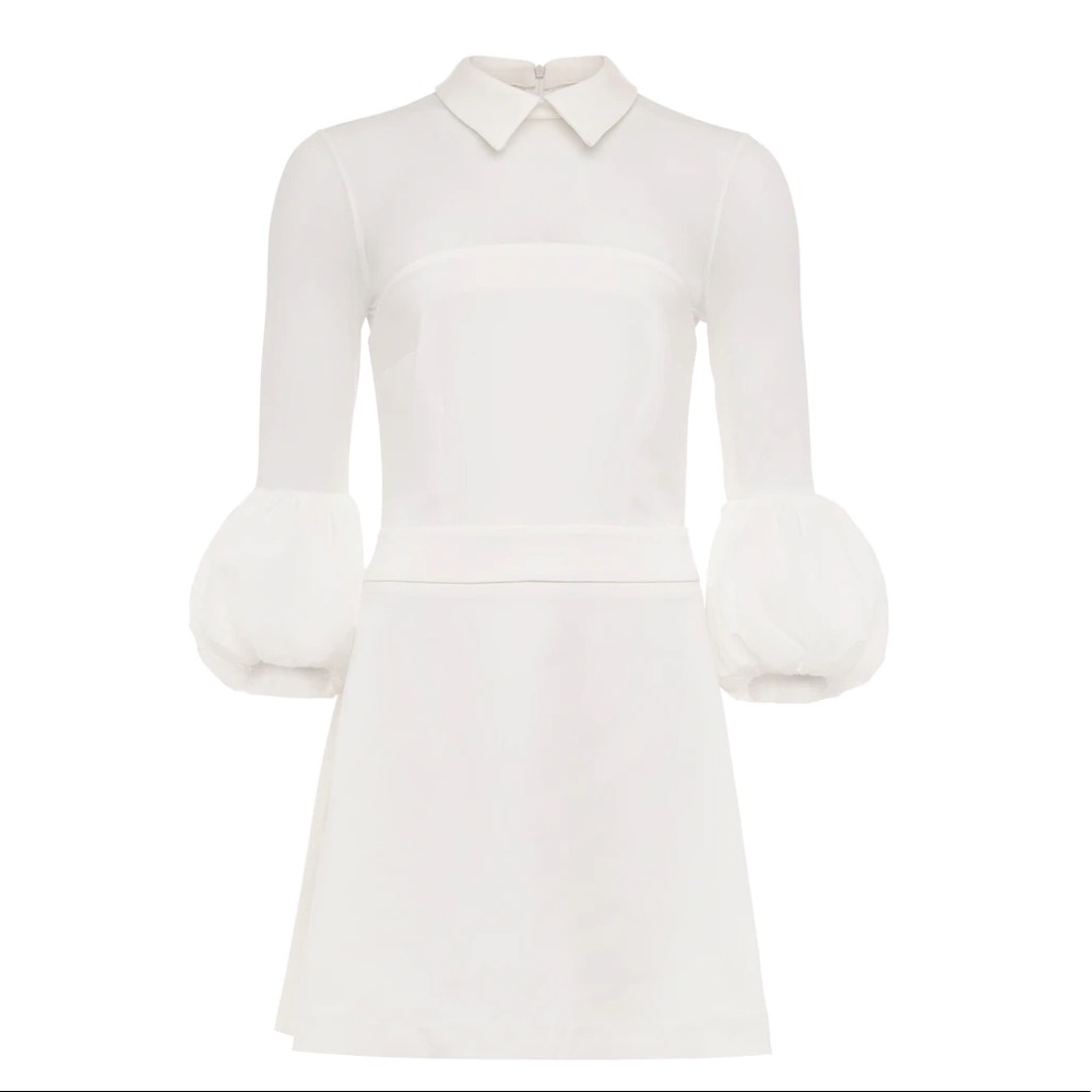 FIFTH & WELSHIRE WHITE NAOMI MINI COCKTAIL DRESS